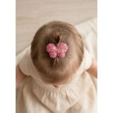 Toka Delisi Bebekler İçin Koyu Pembe Glitter Işıltılı Kelebek Figürlü Saçsız Bebek Tokası
