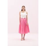 Toka Detaylı Pileli Tafta Midi Boy Etek Pembe Y2515046_038 - 42