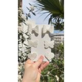Toka Perisi Beyaz Stella Simli Glitter Fiyonk kalp kelebek (Metal 5cm /3cm Klipsli 6’lı)