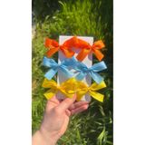 Toka Perisi Candy Color Kurdela 6lı Çocuk Toka Seti-3cm Metal Klips sarı mavi turuncu Fiyonk