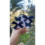 Toka Perisi Cleo Lacivert Toka Seti ( kurdele Fiyonk Glitter Kelebek 3.2 Metal Klipslidir)