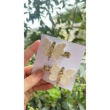 Toka Perisi Glitter Simli Gold Beyaz Bebek Kelebek Toka