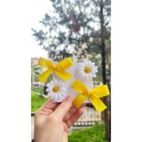 Toka Perisi Kız Çocuk Beyaz Papatya Kurdela Toka Seti(3cm metal klips)