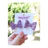 Toka Perisi Luna Mor Simli Glitter Fiyonk Metal 5cm Klipsli 2 adet Toka
