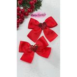 Toka Perisi Mini Bebek Kırmızı Glitter Kalp Mini Fiyonk Klips Toka