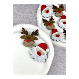 Toka Sepetim Geyik ve Noel Baba Saçsız Bebek Tokası 2’li Yılbaşı Tokası