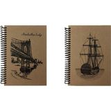 Tokaç 16X23 Kraft Spiralli Defter 80 Yaprak Kareli 2'li