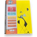 Tokaç U4 4 + 1 125 Ypr A4 Spiralli Ayraçlı Defter 4 Kareli 1 Çizgili