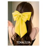 TOKALİLYA Kadın Saten Fiyonk Lüx Otomatik Klips Toka
