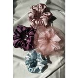 TOKALİLYA Kadın Saten Saç Lastik Toka Seti Simit Scrunchie