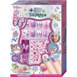 Tokidas Bff Nail Playing Set - Kelebek Modeli Ojeli Stickerlı Çocuk Takma Tırnak Seti Güzellik Seti - Renkli