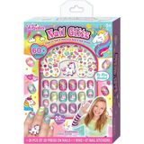 Tokidas Nail Glitz - Unicorn Temalı Stickerlı 20 Adet Çocuk Takma Tırnak Seti Güzellik Seti - Renkli