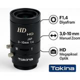 Tokina TVR0314HD 3MP 1/3" 3-10mm Varifokal Manuel İris Güvenlik Kamerası Lensi - Full HD Uyumlu