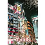 TOKIO: NOTIZHEFT 6x9 / DIN A5 - 100 Seiten dotted / gepunktet - Großstadt in der Nacht - Asien Vibes - praktische Größe für unterwegs