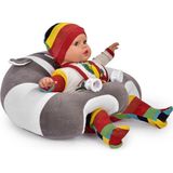TOKKO Bebek Oturma Destek Minderi - Bebek Koltuğu - Büyük Bebek Oturağı Gri Beyaz