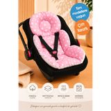 TOKKO Bebek Puset Minderi Çift Taraflı Pamuklu Yumuşak Elyaf Dolgulu Nefes Alan Terletmez Tüm Pusetlere Uygun Makinede Yıkanabilir Bebek Puset Konfor Minderi 4 Mevsim Kullanıma Uygun Çift Taraflı Puset Minderi