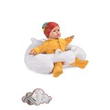 TOKKO Elyaf Dolgu Bebek Oturma Destek Minderi - Devrilmez Bebek Koltuğu - Büyük Bebek Oturağı Beyaz
