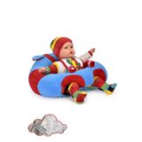 TOKKO Elyaf Dolgu Bebek Oturma Destek Minderi - Devrilmez Bebek Koltuğu - Büyük Bebek Oturağı Bordo Mavi