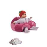 TOKKO Elyaf Dolgu Bebek Oturma Destek Minderi - Devrilmez Bebek Koltuğu - Büyük Bebek Oturağı Fuşya Pembe