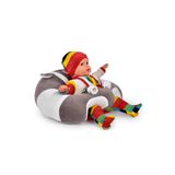 TOKKO Elyaf Dolgu Bebek Oturma Destek Minderi - Devrilmez Bebek Koltuğu - Büyük Bebek Oturağı Gri Beyaz