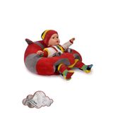TOKKO Elyaf Dolgu Bebek Oturma Destek Minderi - Devrilmez Bebek Koltuğu - Büyük Bebek Oturağı Kırmızı Gri