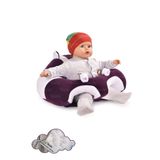 TOKKO Elyaf Dolgu Bebek Oturma Destek Minderi - Devrilmez Bebek Koltuğu - Büyük Bebek Oturağı Mor Beyaz