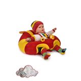 TOKKO Elyaf Dolgu Bebek Oturma Destek Minderi - Devrilmez Bebek Koltuğu - Büyük Bebek Oturağı Sarı Kırmızı