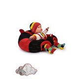 TOKKO Elyaf Dolgu Bebek Oturma Destek Minderi- Devrilmez Bebek Koltuğu - Büyük Bebek Oturağı Siyah Kırmızı