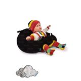 TOKKO Elyaf Dolgu Bebek Oturma Destek Minderi - Devrilmez Bebek Koltuğu - Büyük Bebek Oturağı Siyah