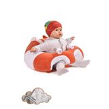TOKKO Elyaf Dolgu Bebek Oturma Destek Minderi -Devrilmez Bebek Koltuğu - Büyük Bebek Oturağı Turuncu Beyaz