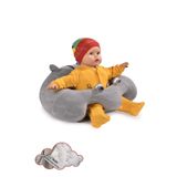 TOKKO Elyaf Dolgulu Bebek Oturma Destek Minderi - Devrilmez Bebek Koltuğu - Büyük Bebek Oturağı Gri