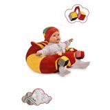 TOKKO Oyuncaklı Bebek Oturma Destek Minderi - Devrilmez Bebek Koltuğu - Büyük Bebek Oturağı Kırmızı Sarı