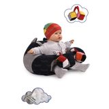 TOKKO Oyuncaklı Bebek Oturma Destek Minderi - Devrilmez Bebek Koltuğu - Büyük Bebek Oturağı Lacivert Gri