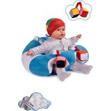 TOKKO Oyuncaklı Bebek Oturma Destek Minderi - Devrilmez Bebek Koltuğu - Büyük Bebek Oturağı Mavi Beyaz