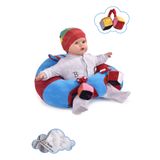 TOKKO Oyuncaklı Bebek Oturma Destek Minderi - Devrilmez Bebek Koltuğu - Büyük Bebek Oturağı Mavi Kırmızı