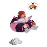 TOKKO Oyuncaklı Bebek Oturma Destek Minderi - Devrilmez Bebek Koltuğu - Büyük Bebek Oturağı Mor Pembe