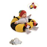 TOKKO Oyuncaklı Bebek Oturma Destek Minderi - Devrilmez Bebek Koltuğu - Büyük Bebek Oturağı Sarı Siyah