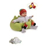 TOKKO Oyuncaklı Bebek Oturma Destek Minderi - Devrilmez Bebek Koltuğu - Büyük Bebek Oturağı Yeşil