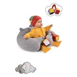 Tokko Oyuncaklı Bebek Oturma Destek Minderi - Devrilmez Bebek Koltuğu - Elyaflı Büyük Bebek Oturağı Gri