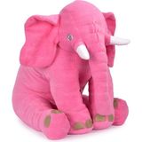 TOKKO Xl Dev Boy 60 cm Fil Uyku Arkadaşım- Uyku Fili- Peluş Yumuşak Fil- Oturma Desteği Bebek Fili Pembe