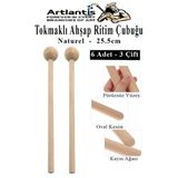 Tokmaklı Ahşap Ritim Çubuğu 6 Adet 3 Çift Okul Öncesi Eğitici Anaokulu Ritim Tokmağı Çubukları Çocuk Etkinlik Perkusyon Müzik Aleti