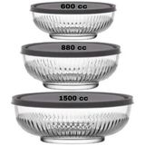 Tokyo 3 Adet Saklama KABI(600CC-880CC-1500CC) - Gri