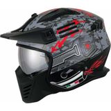 Tokyo Fullface Kask XL Beden Gri-Kırmızı Trooper Sway Özellikli Motorsiklet Aksesuarı - Siyah - Kırmızı
