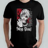 Tokyo Ghoul %100 Pamuklu Bisiklet Yaka T-Shirt Model 1 - Siyah - XL