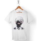 Tokyo Ghoul Kaneki Anıme Manga Erkek Tişört - Beyaz