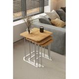 Tokyo Gümüş Atlantik Mdf 3 Lü Kare C Zigon Sehpa