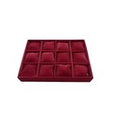 Tokyo Model Süet Kumaş Bordo Renk 34/24 Cm Çekmece Içi Yastıklı Saat Ve Takı Kutusu