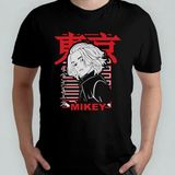 Tokyo Revengers Anime Manga Unisex %100 Pamuklu Bisiklet Yaka T-Shirt Model 1 - Siyah