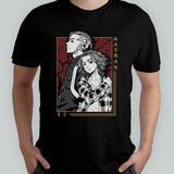 Tokyo Revengers Anime Manga Unisex %100 Pamuklu Bisiklet Yaka T-Shirt Model 15 - Siyah