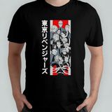 Tokyo Revengers Anime Manga Unisex %100 Pamuklu Bisiklet Yaka T-Shirt Model 8 - Siyah - 6 - 9 Yaş